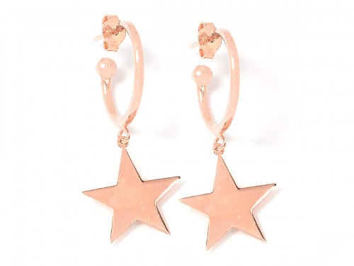 Orecchini in argento color rosa con stella