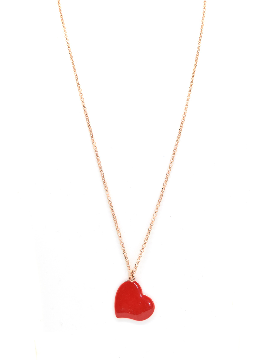 Collana con cuore rosso smaltato –