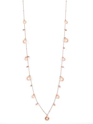 Collana in argento rosa di 90cm con pendenti a forma di stella