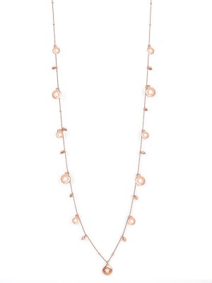 Collana in argento rosa di 90cm con pendenti a forma di stella