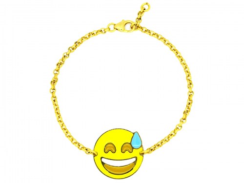 Bracciale Emoticons Social faccina che ride e goccia sulla fronte