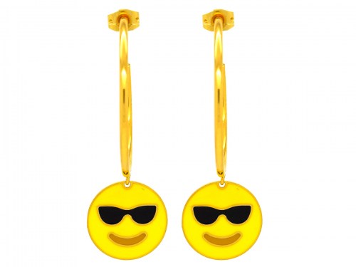 Orecchini Emoticons Social faccina con occhiali da sole