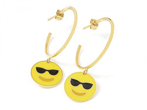 Orecchini Emoticons Social faccina con occhiali da sole