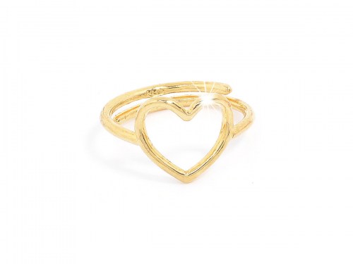 anello in argento color giallo con cuore