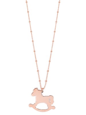 Collana in oro rosa con pendente Cavallo a dondolo